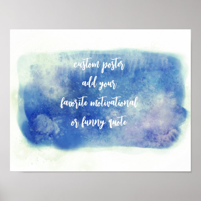 Blaue Aquarellfarbe-Gestaltung fügt ein individuel Poster (Vorne)