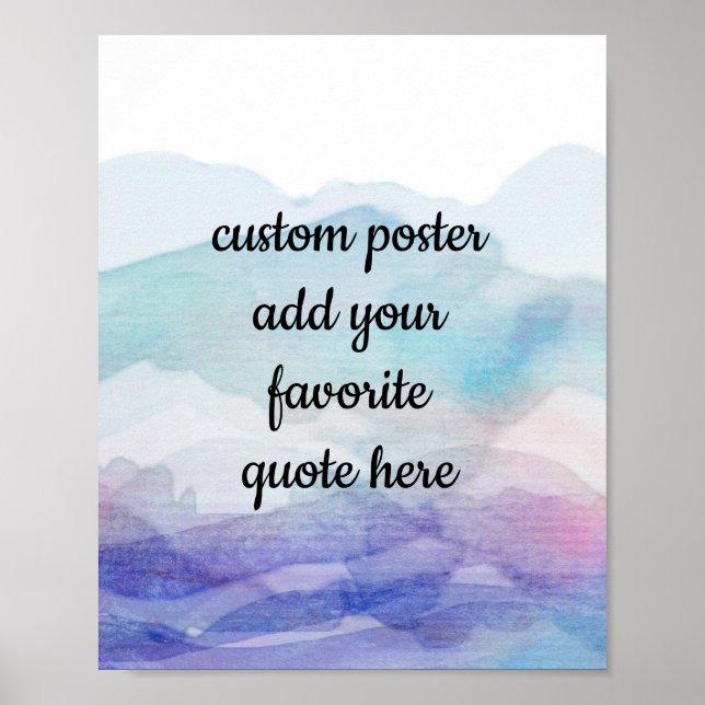 Blaue Aquarellfarbe - Ihr Angebot Poster (Vorne)
