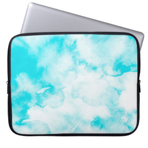 Blaue Aquarellfarbe Laptopschutzhülle