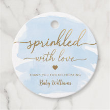 Blaue Aquarellfarbe mit Liebe-Babydusche