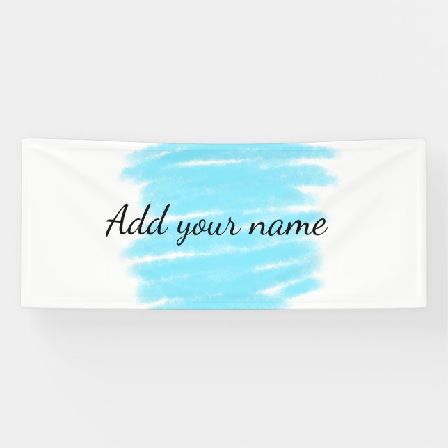 Blaue Aquarellfarbe: Namensschild hier werfen Banner (Horizontal)