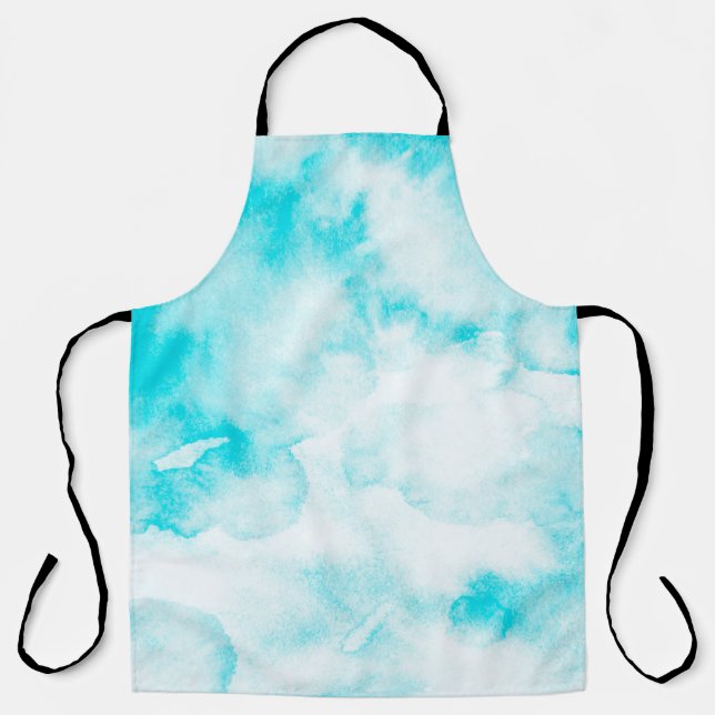 Blaue Aquarellfarbe Schürze (Vorderseite)