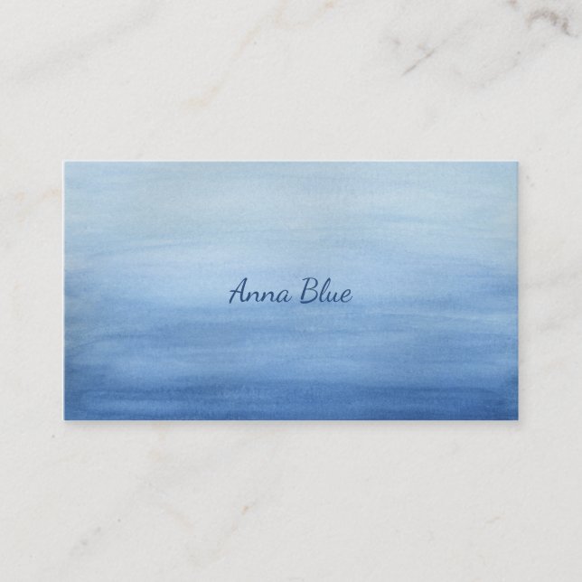 Blaue Aquarellfarben Abstrakte Farbtöne Visitenkarte (Vorderseite)