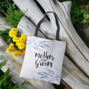 Blaue Aquarellfarben Blätter Hochzeit Mutter des B Tasche
