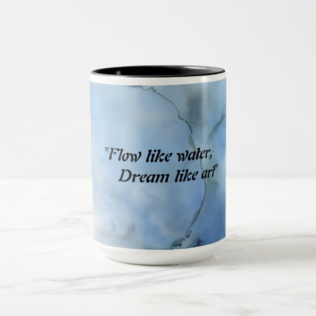Blaue Aquarellfarben Illusion Tasse (Zentrum)