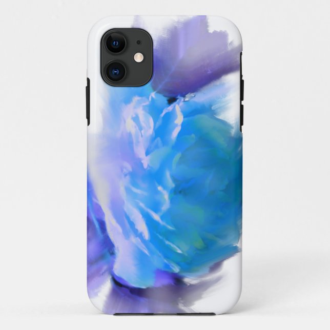 Blaue Aquarellfarben Rose Blaue Blume Case-Mate iPhone Hülle (Rückseite)