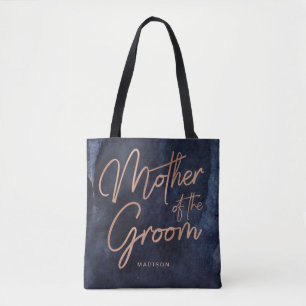 Blaue Aquarellfarben Rose Goldmütter des Bräutigam Tasche
