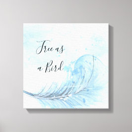 Blaue Aquarellfederkuchen kostenlos als Vogel-Zita Leinwanddruck