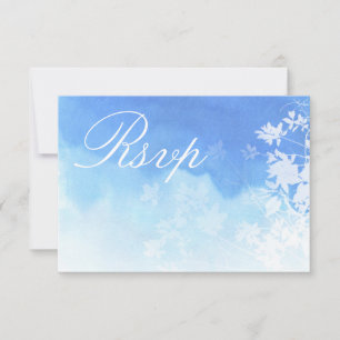 Blaue Aquarellfolie RSVP-Karte Save The Date