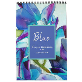 Blaue Aquarellkunst-Kalender Sachsen Grossel Kalender