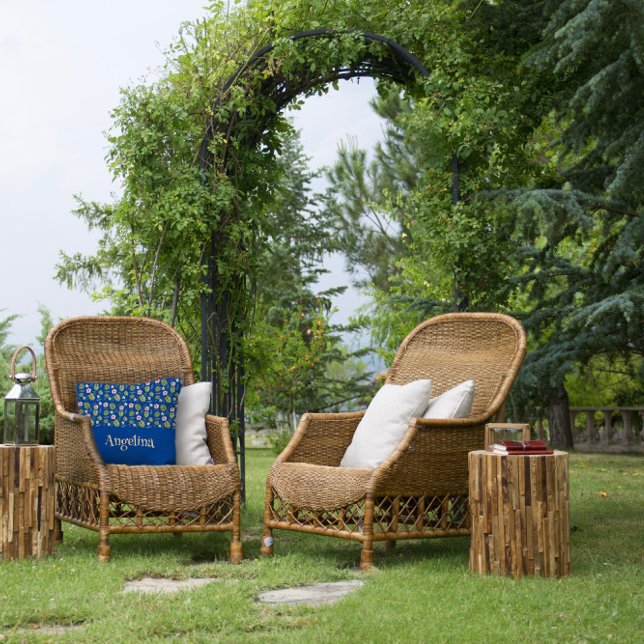 Blaue Aquarellmuster Blumenmuster Kissen (Von Creator hochgeladen)