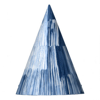 Blaue Aquarellstreifen: Geometrisches Muster Partyhütchen