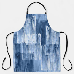 Blaue Aquarellstreifen: Geometrisches Muster Schürze