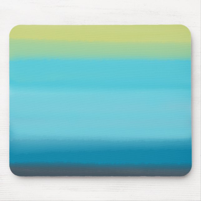 Blaue Aquarellstreifen Mousepad (Vorne)