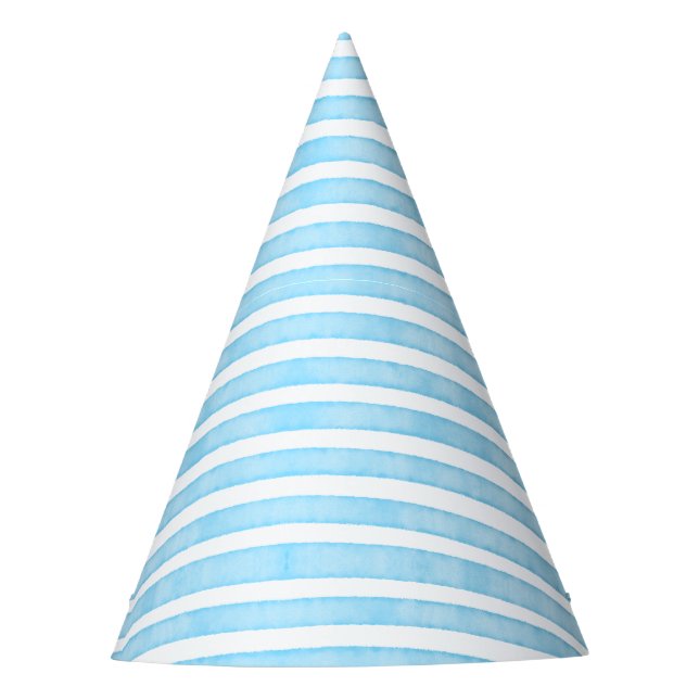 Blaue Aquarellstreifen Partyhütchen (Vorderseite)