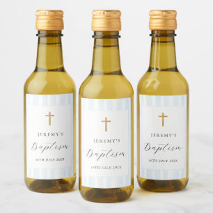 Blaue Aquarellstreifen Weinlabel Weinetikett