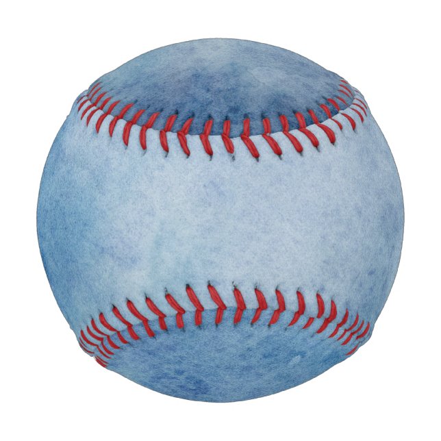 Blaue Aquarelltextur Baseball (Vorderseite)