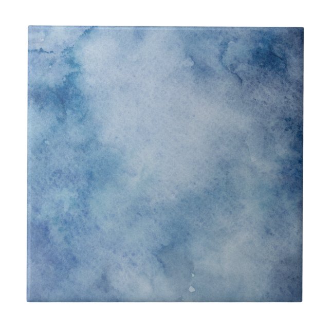 Blaue Aquarelltextur Fliese (Vorderseite)