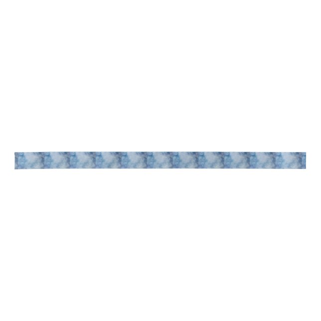 Blaue Aquarelltextur Satinband (Vorderseite)