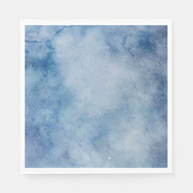 Blaue Aquarelltextur Serviette (Vorderseite)