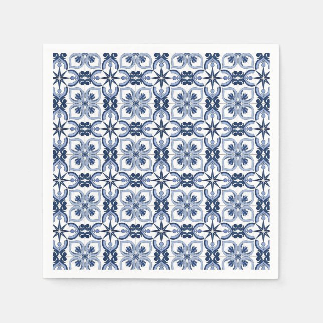 Blaue Aquarelltöne Serviette (Vorderseite)