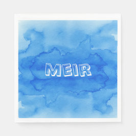 Blaue Aquarelluppe Serviette