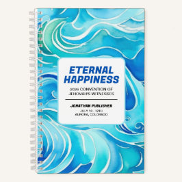 Blaue Aquarellwellen Ewige Glückseligkeitskonventi Notizbuch