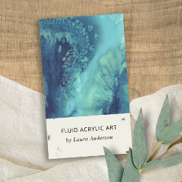 BLAUE AQUE AQUAMARIN FLUID ACRYLIC RESIN ART ARTIS VISITENKARTE
