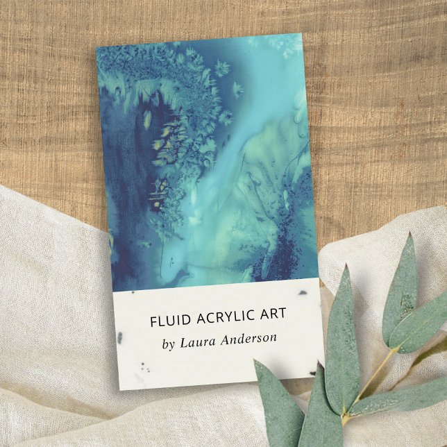 BLAUE AQUE AQUAMARIN FLUID ACRYLIC RESIN ART ARTIS VISITENKARTE (Von Creator hochgeladen)