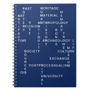 Blaue Archäologie u. Anthropologie-Kreuzworträts Notizblock