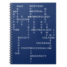 Blaue Archäologie u. Anthropologie-Kreuzworträtsel Notizblock