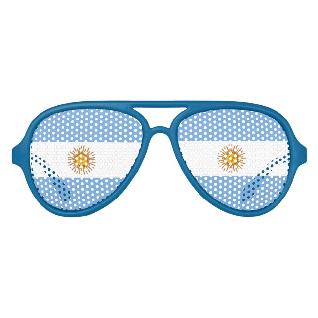 Blaue argentinische Flagge Party Schattierungen Fa Partybrille (Vorderseite)