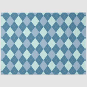Blaue Argyle-Vintage-Muster Seidenpapier