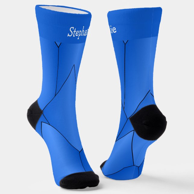 Blaue Art Deco Design Socken (Gewinkelt)
