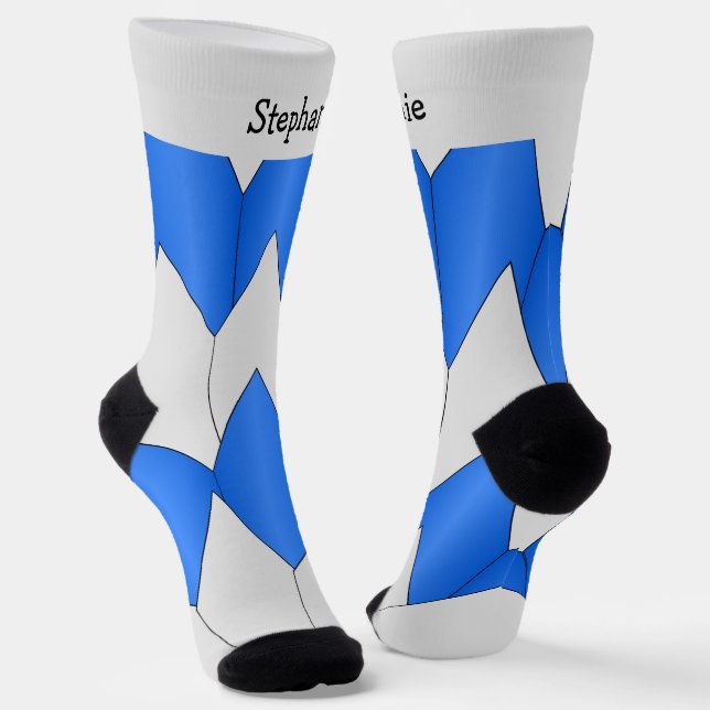 Blaue Art Deco Design Socken (Gewinkelt)