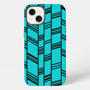 Blaue Art Deco Linien iPhone Hülle
