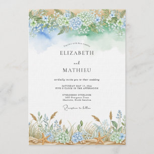 Blaue Ätherische Hochzeit Einladung