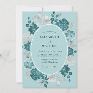 Blaue Ätherische Winterhochzeit Einladung
