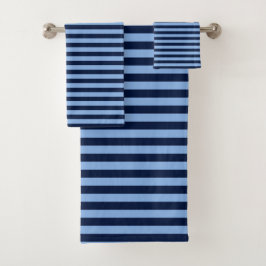 Blaue auf blauen Streifen Badhandtuch Set
