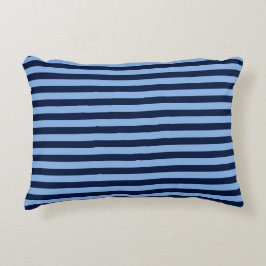 Blaue auf blauen Streifen Dekokissen