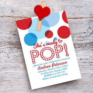 Blaue Aufblasbare Babyparty-Einladung für Rot Einladung