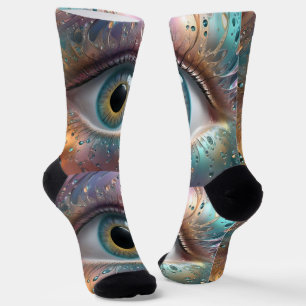 Blaue Augapfel-Fraktalkunst, Socken