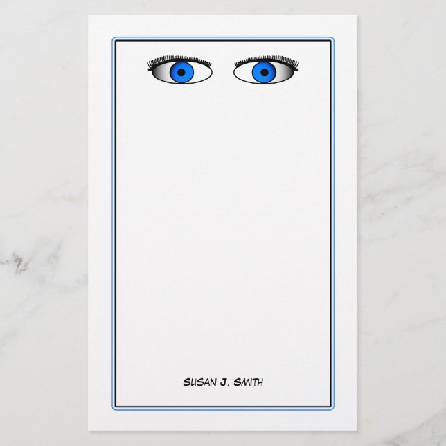 Blaue Augen Briefpapier (Vorderseite)