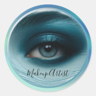Blaue Augen Schatten Bold Ästhetik  Runder Aufkleber