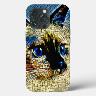 Blaue Augen Siamesische Katze Mosaikfliesen Case-Mate iPhone Hülle