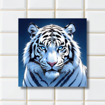 Blaue Augen Weiße Tiger Ai Kunst