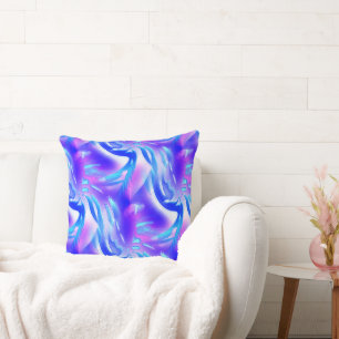 Blaue Ausschnitte mit digitalen Grooves auf rosa T Kissen