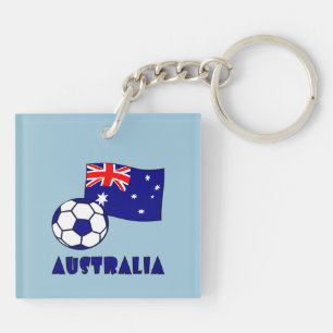 Blaue australische Fußballflagge mit blauem Hinter Schlüsselanhänger