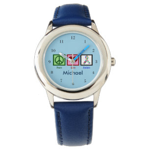 Blaue Autismus-Gewohnheits-Kinder Armbanduhr