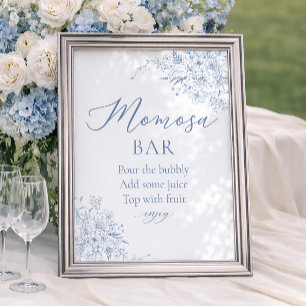 Blaue Baby Shower Momosa Bar Poster